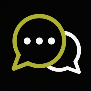 Online forums icon — two overlapping speech bubbles