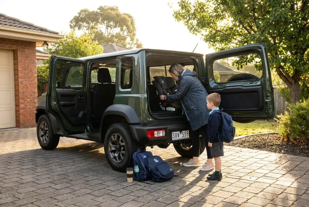 Fitting a child seat in a five-door Suzuki Jimny
