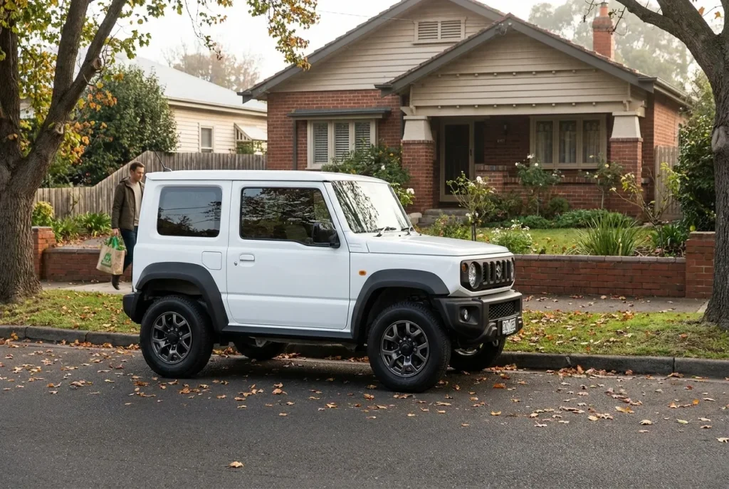 Daily-driver Suzuki Jimny parked on a suburban street