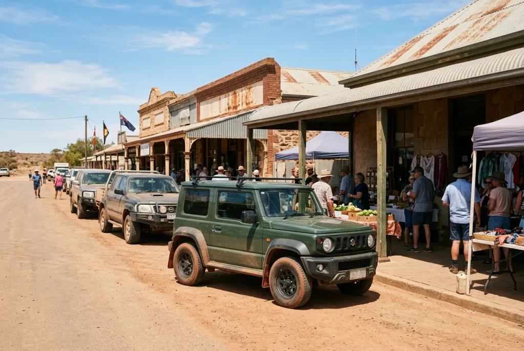 Suzuki Jimny on an Australian outback main street