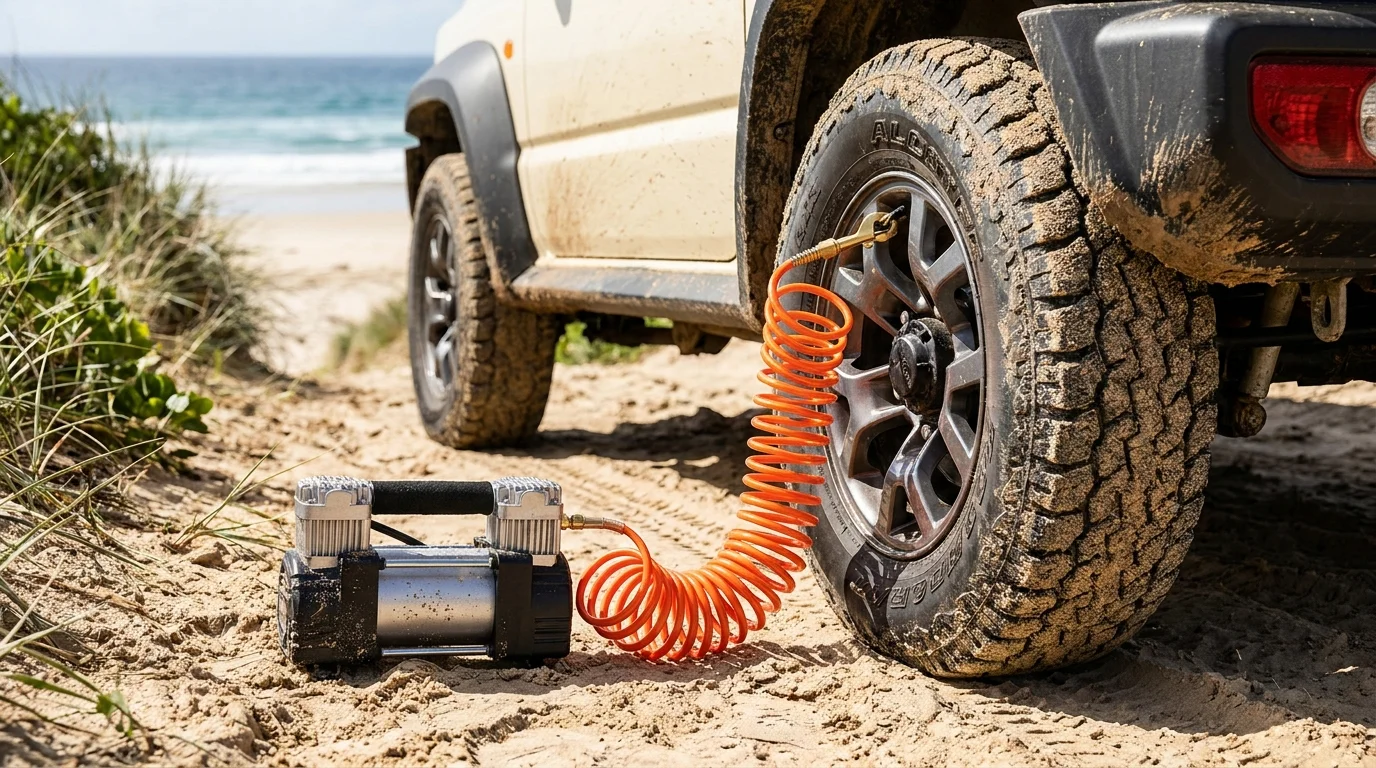 Jimny portable air compressor tyre inflation